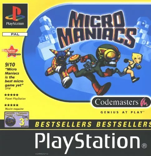 Micro Maniacs (PS1) W/Manual, Boxed, Bestsellers Series